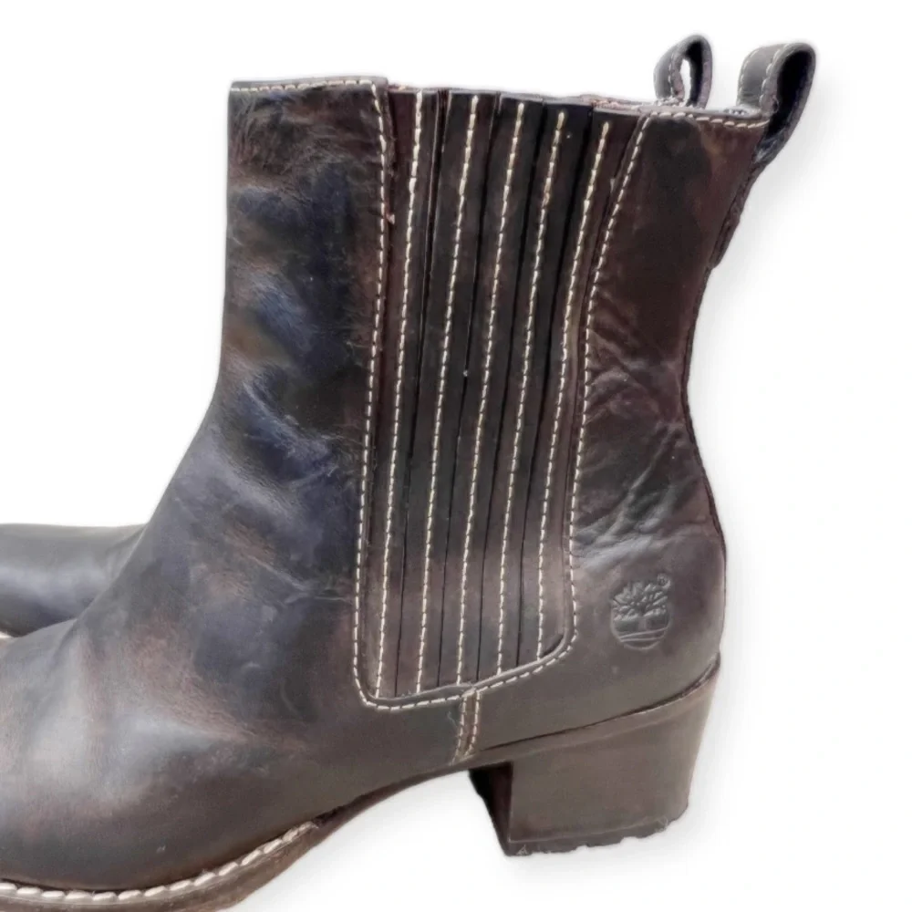 TIMBERLAND Leather Comformia Chelsea Harness Ankle Boot Brown 7
